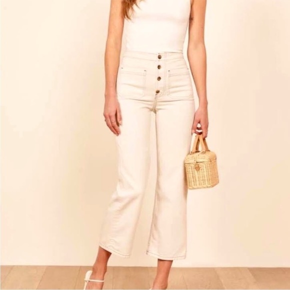 Reformation Denim - Reformation Jeans Women's Eloise Size 29 Ivory High Rise Wide Leg Jean READ